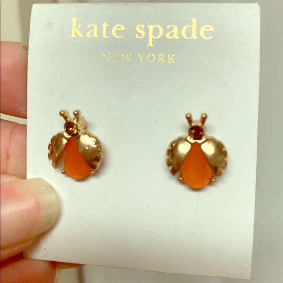HP💖K♠️ Unwanted Visitors Ladybug Orange Earrings. - Picture 2 of 5